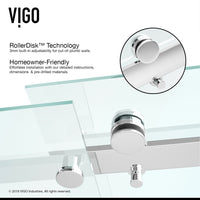 Luca 56-60 in. W x 58 in. H Frameless Sliding Tub Door in Chrome with 3/8 in. (10mm) Clear Glass and Cass 4-Piece Bath Hardware Set
