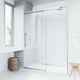 Chrome frameless sliding shower door with clear tempered glass and bar handle