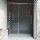Stainless steel hardware frameless shower door with clear glass