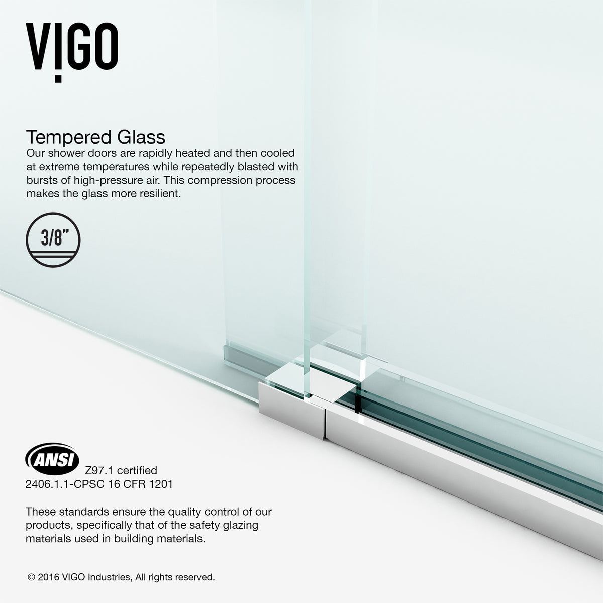 Luca 56 to 60 in. W x 79 in. H Frameless Sliding Shower Door and Satro 3-Piece Bath Hardware Set in Chrome