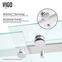 Luca 56 to 60 in. W x 79 in. H Frameless Sliding Shower Door and Satro 3-Piece Bath Hardware Set in Chrome