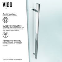 Luca 56 to 60 in. W x 79 in. H Frameless Sliding Shower Door and Meridian 4-Piece Bath Hardware Set in Chrome