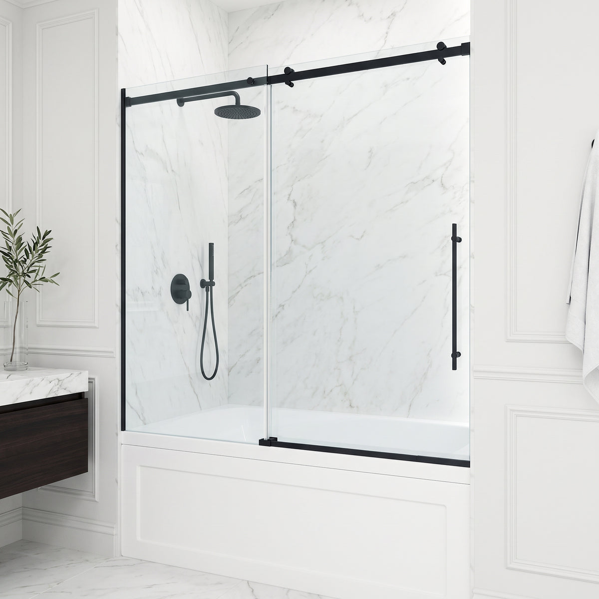 Luca Frameless Sliding Tub Door 56–60 in.