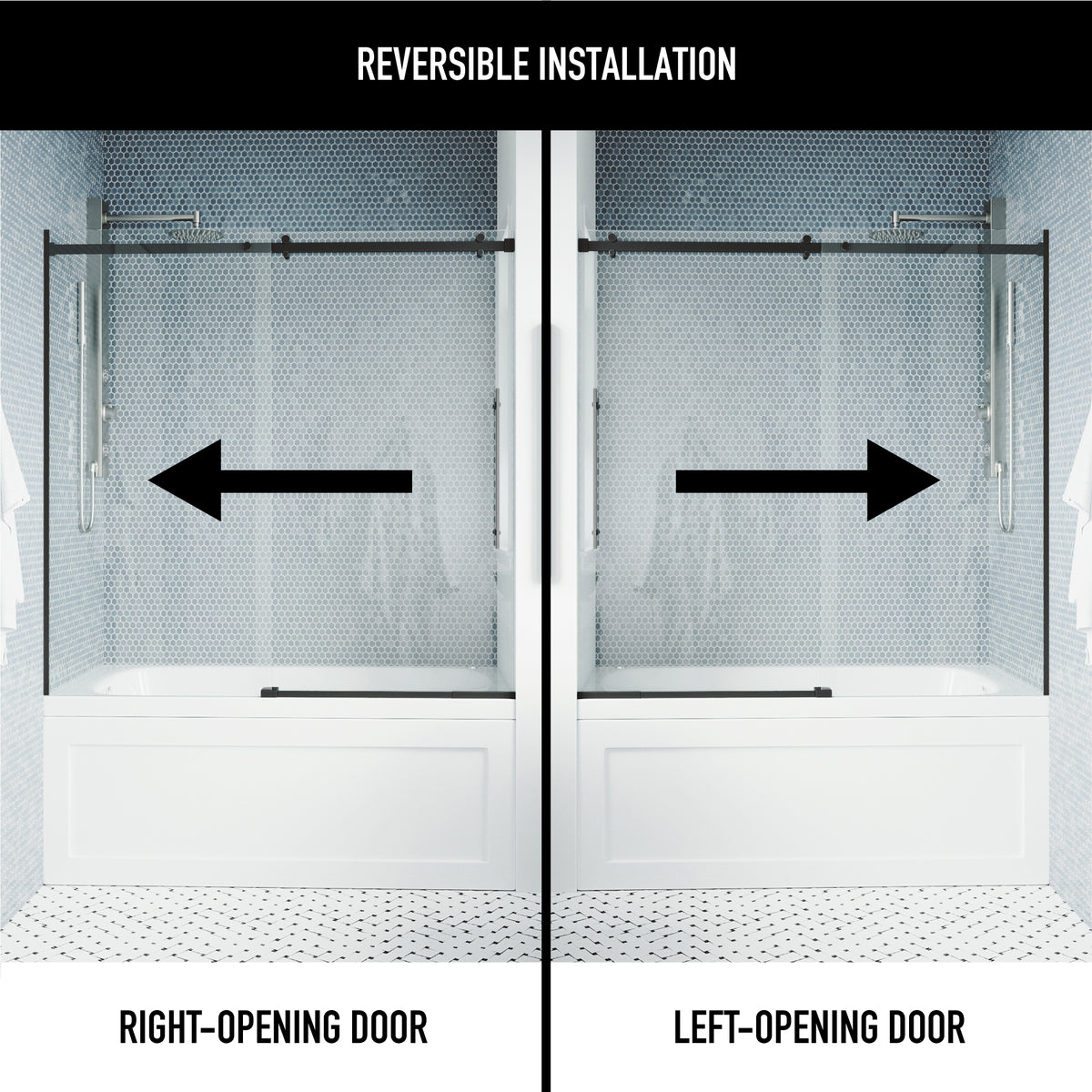 Luca Frameless Sliding Tub Door 56–60 in.