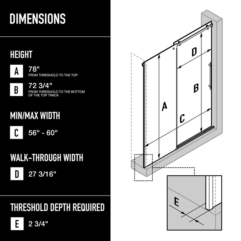 Luca Frameless Sliding Shower Door