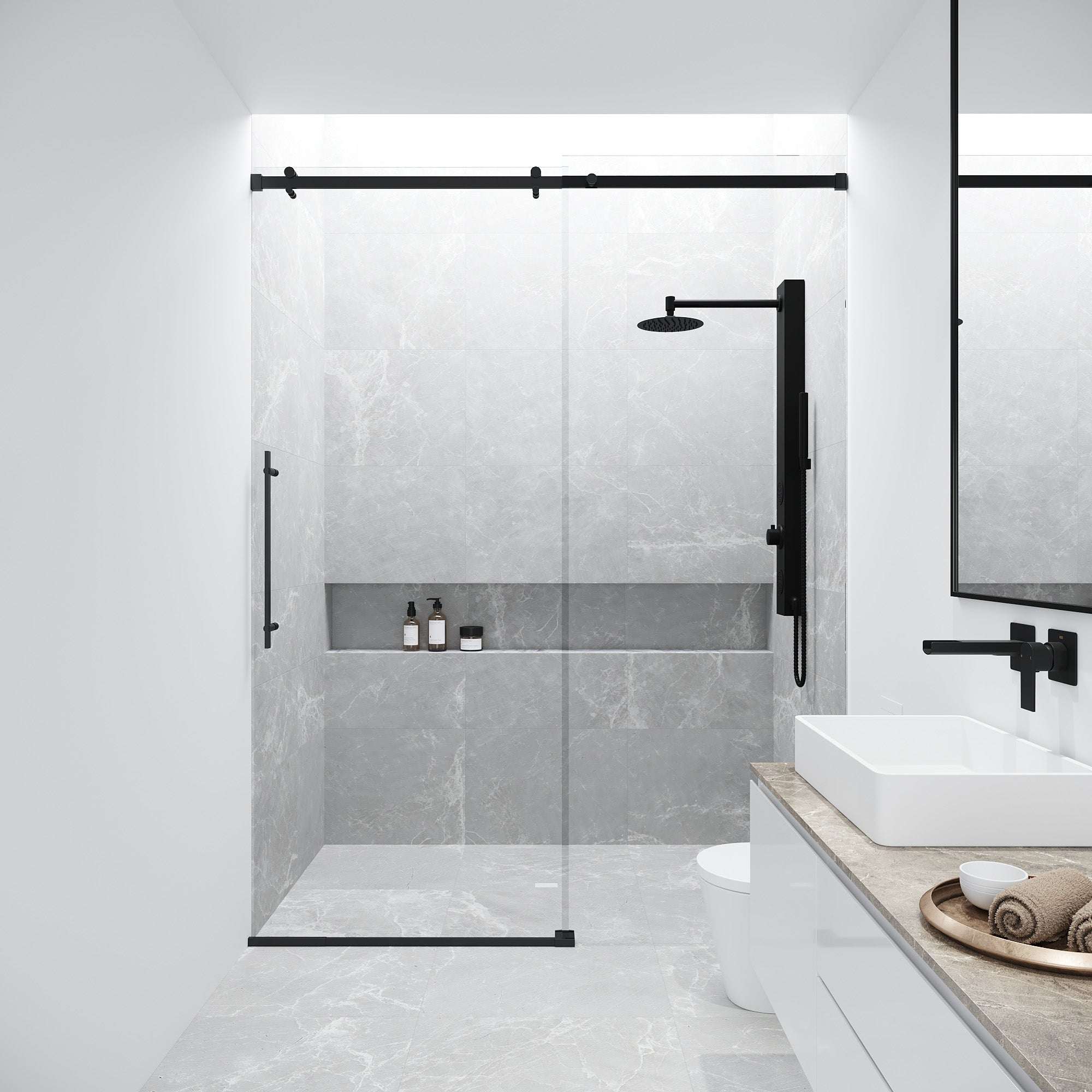Luca Frameless Sliding Shower Door by VIGO