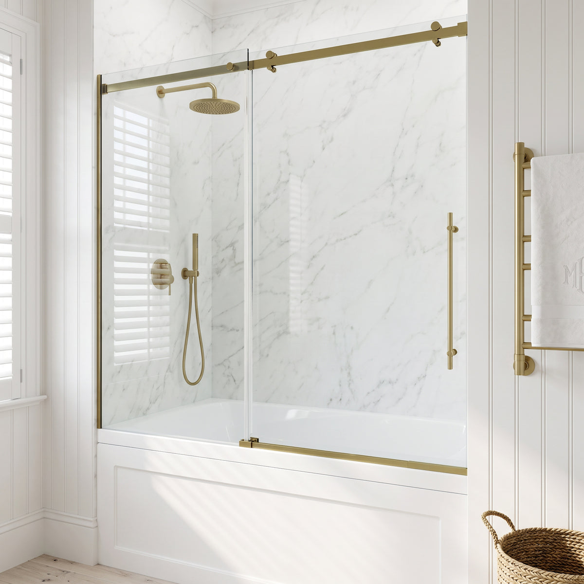 Luca Frameless Sliding Tub Door 56–60 in.