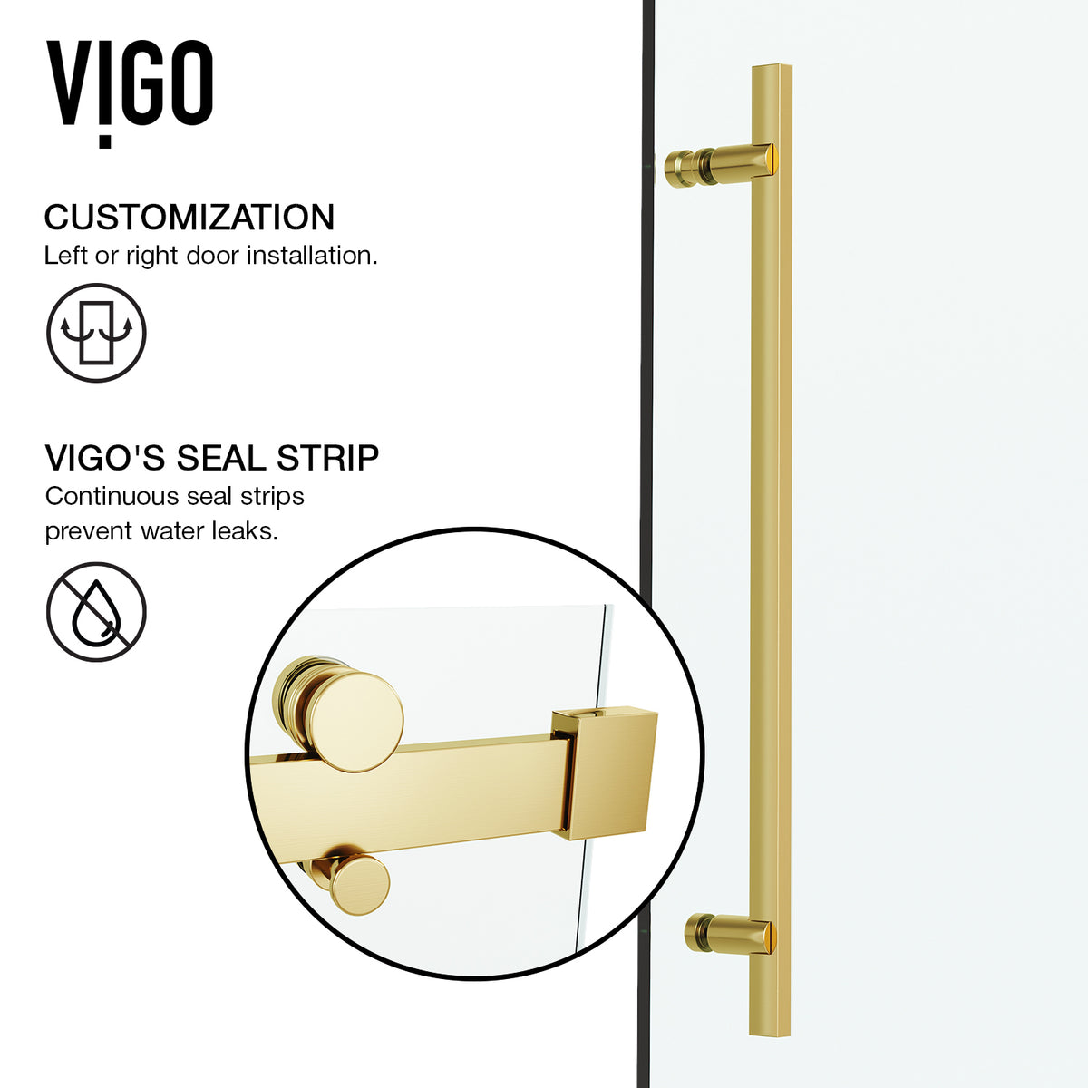 Luca 56-60 in. W x 58 in. H Frameless Sliding Tub Door in Matte Brushed Gold with 3/8 in. (10mm) Clear Glass and Cass 4-Piece Bath Hardware Set