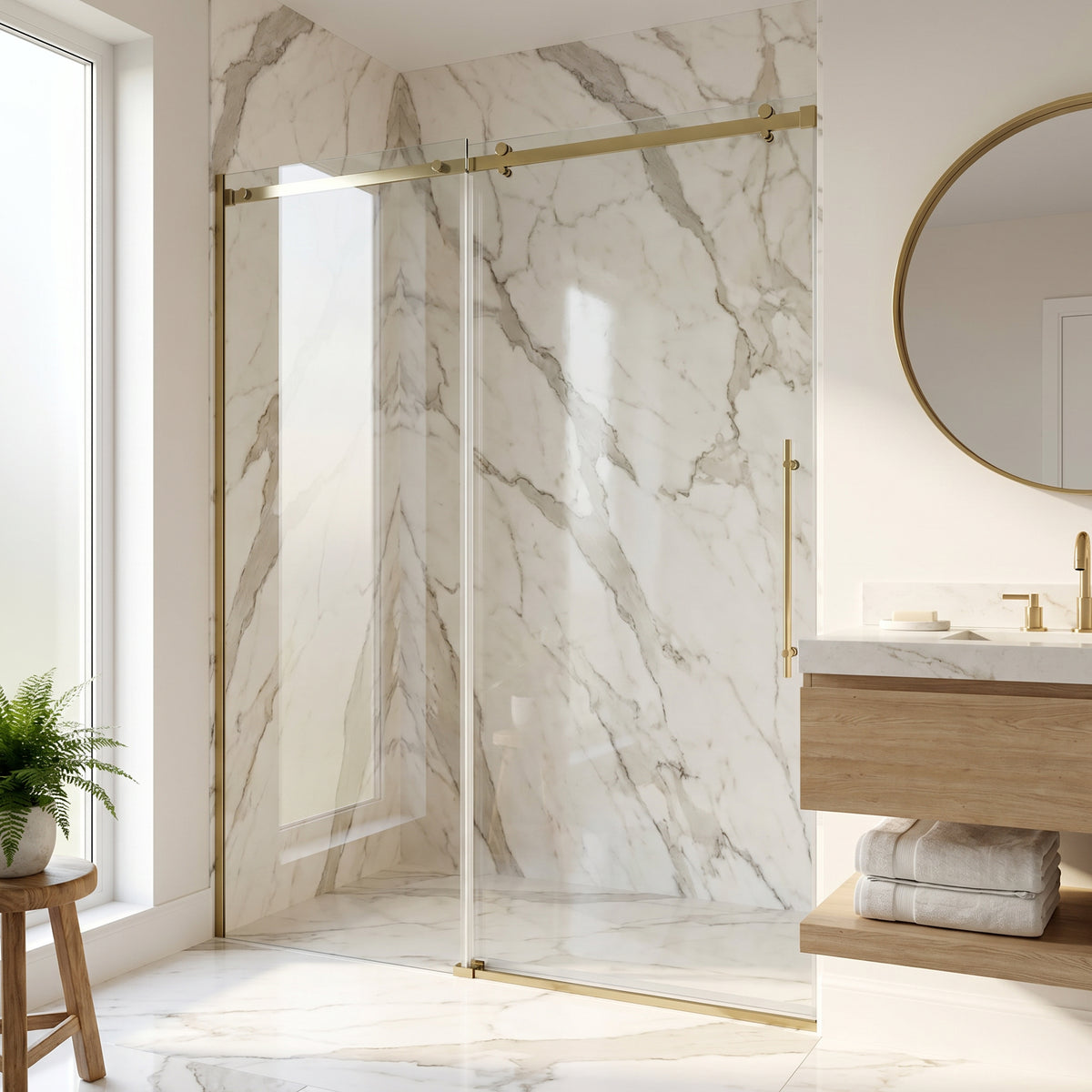 Luca Frameless Sliding Shower Door
