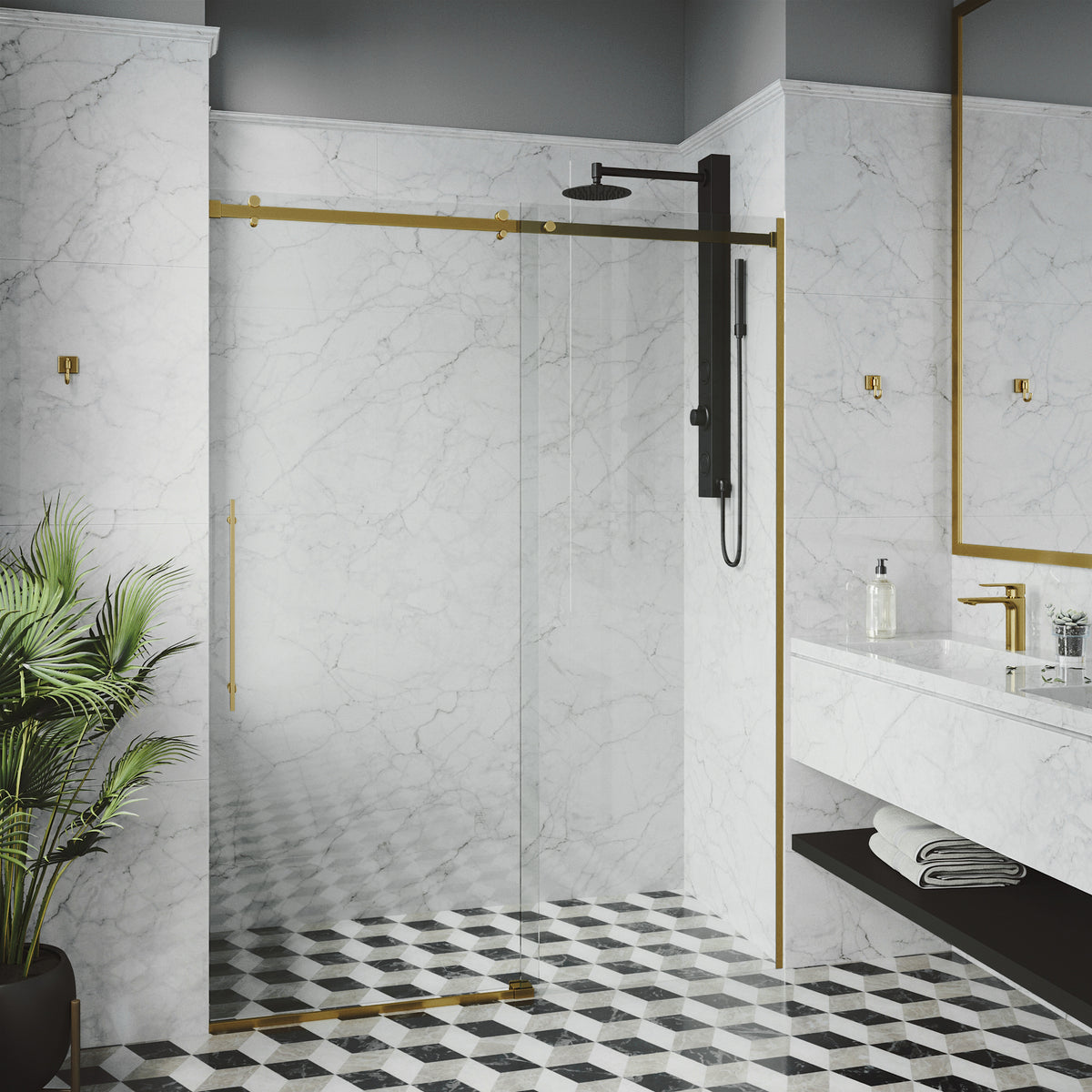 Luca Frameless Sliding Shower Door