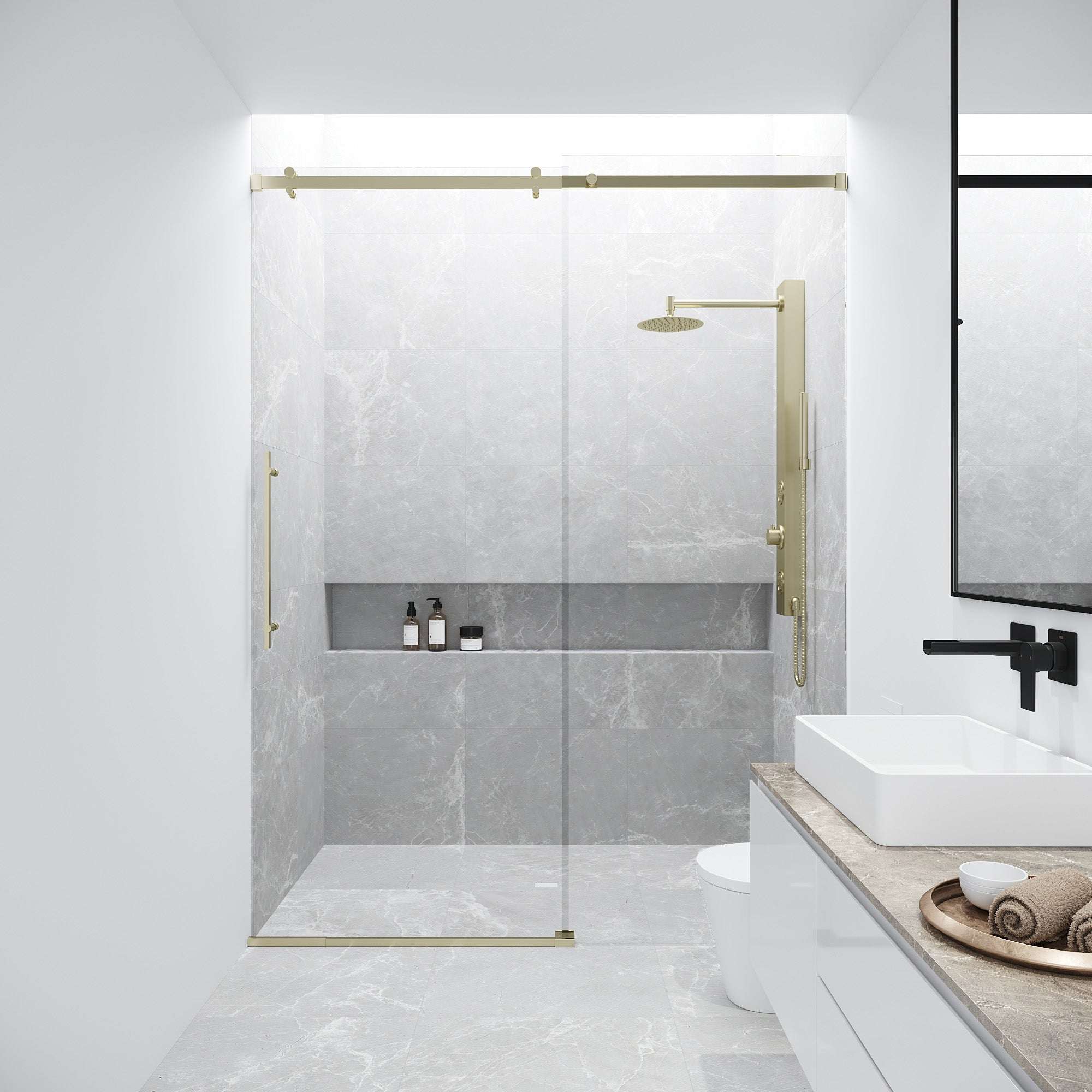 Luca Frameless Sliding Shower Door by VIGO