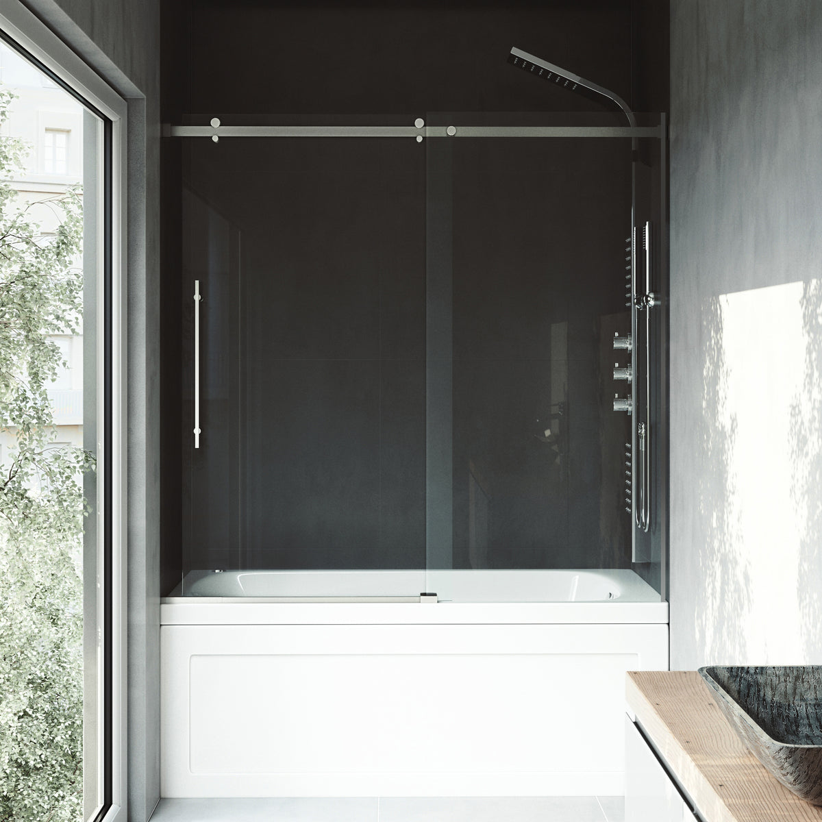 Luca Frameless Sliding Tub Door 56–60 in.