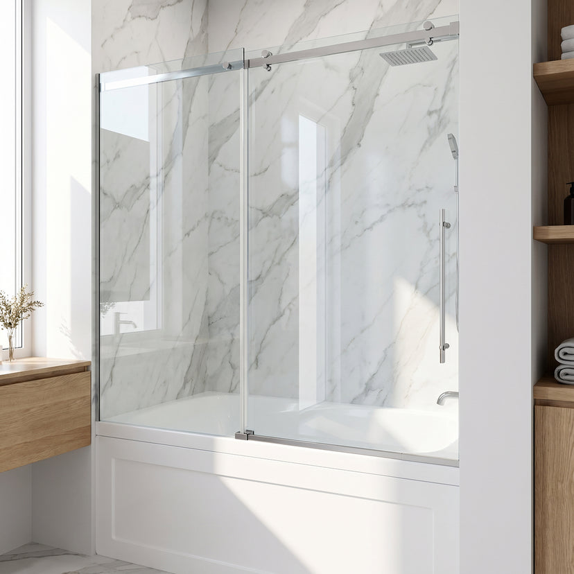 Luca Frameless Sliding Tub Door 56–60 in.