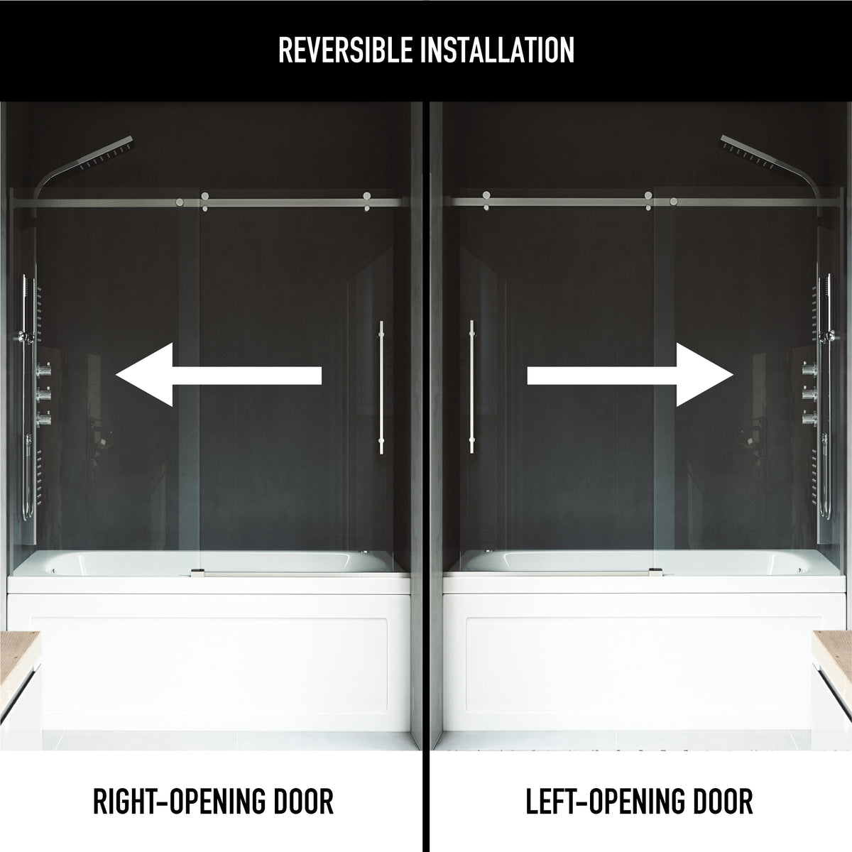Luca Frameless Sliding Tub Door 56–60 in.