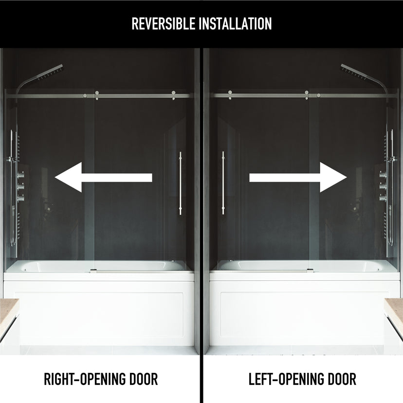 Luca Frameless Sliding Tub Door 56–60 in.