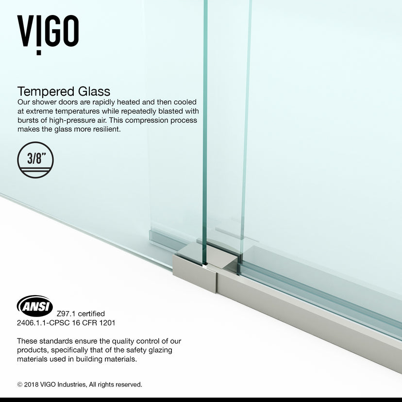 Luca Frameless Sliding Tub Door 56–60 in.