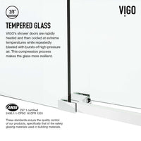 Reversible sliding door with chrome frame, clear tempered glass, adjustable 56-60 in., modern style