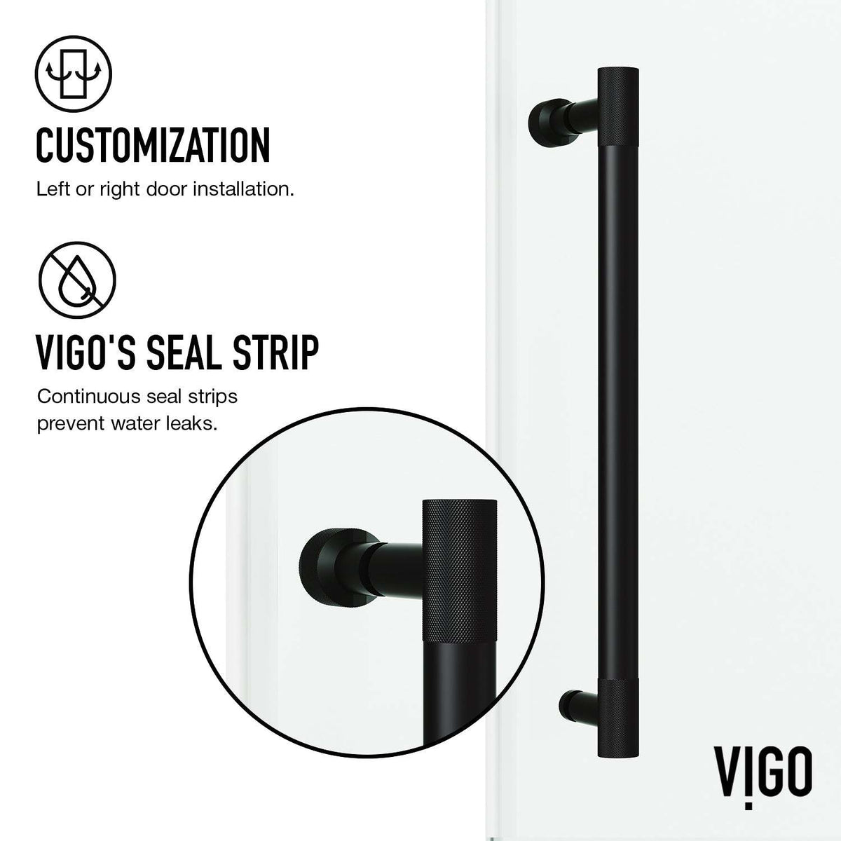 Modern contemporary shower door with matte black hardware and sliding clear tempered glass