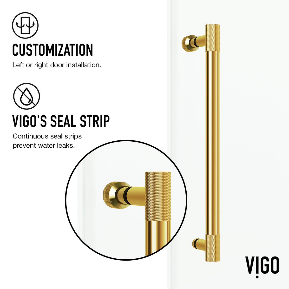 Elan Cass Aerodynamic 56-60 in. W x 76 in. H Frameless Sliding Shower Door in Matte Gold with 3/8 in. Clear Glass and Elan 24 in. Linear Shower Drain