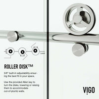 Modern stainless steel tub door with bar handle, clear glass, adjustable width 56 to 60 inches, frameless