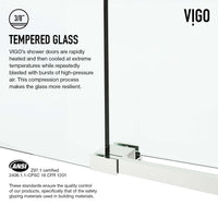 Reversible sliding door with stainless steel frame, clear tempered glass, adjustable 56-60 in., modern style
