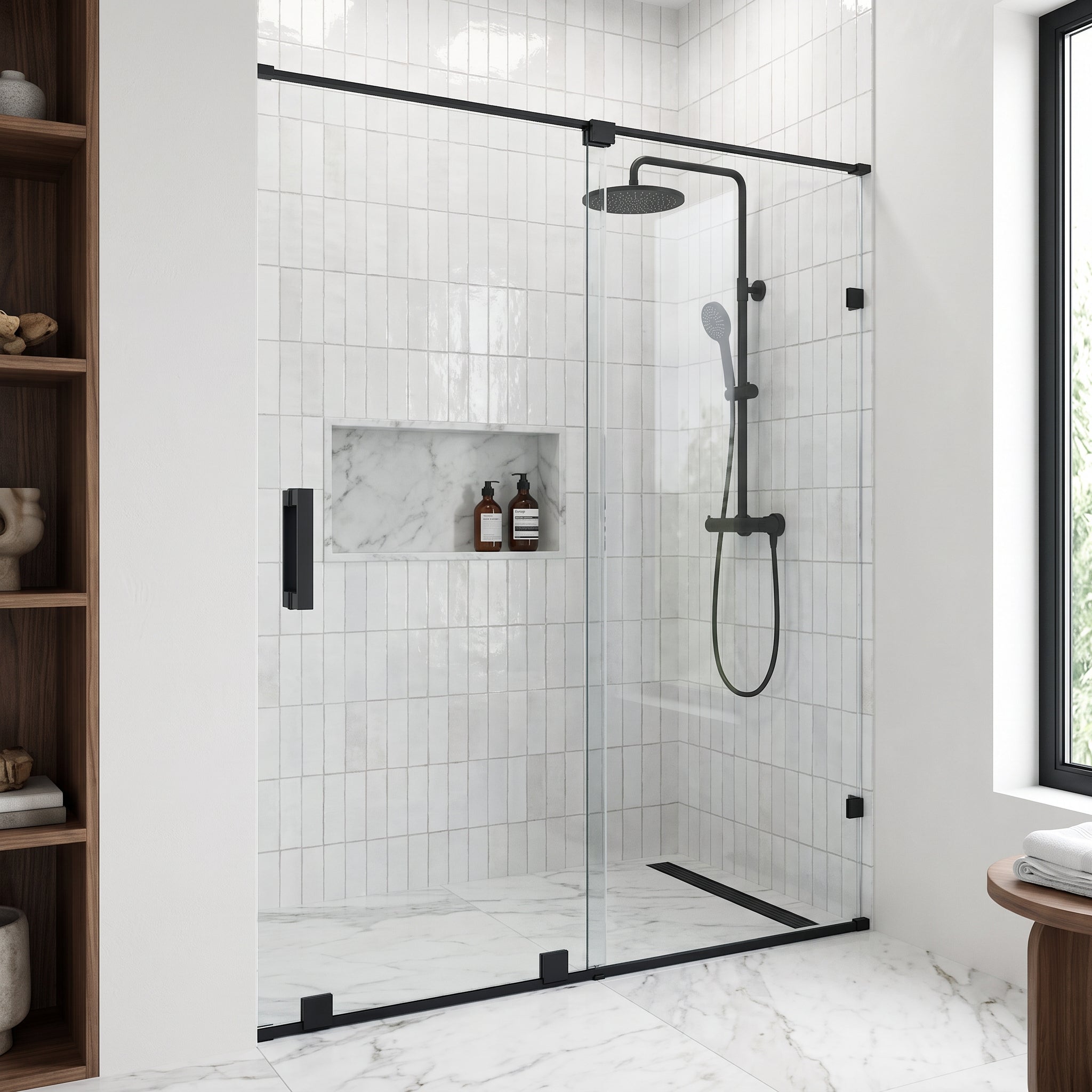 Ryland – 60 in. x 73 in. Frameless Sliding Shower Door in Matte
