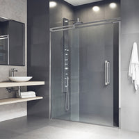 Erie 59 1/2 to 60 1/2 in. W x 74 in. H Sliding Framed Shower Door in Chrome with 3/8 in. (10mm) Clear Glass