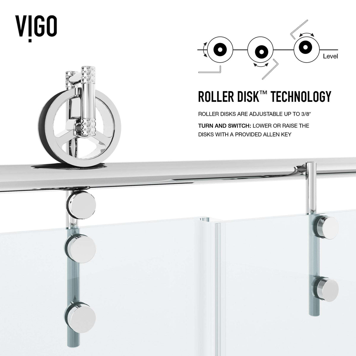 Modern sliding tub door with chrome hardware, tempered glass, adjustable width 56 to 60 inches