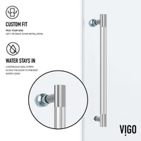 Frameless shower door, chrome finish, reversible door, adjustable 56-60 in. width