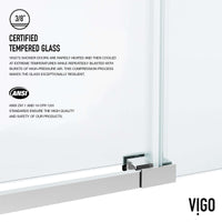 Chrome finish shower door with bar handle, clear glass, includes mounting materials