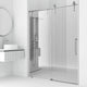 Adjustable width frameless shower door, chrome, clear tempered glass, 78 in. tall