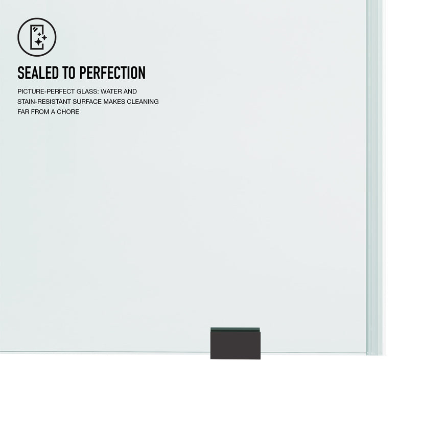 Hamilton Aerodynamic Frameless Sliding Bath Tub Door 56-60 in. Wide and 68 in. High – Matte Brushed Gold with Clear Tempered Glass