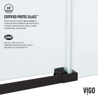 Alcove-mounted frameless tub door, matte black finish, sliding door, 68 in. assembled height