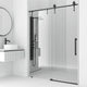 Adjustable width frameless shower door, matte black, clear tempered glass, 78 in. tall
