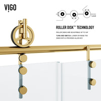 Hamilton Aerodynamic Frameless Sliding Shower Door in Matte Brushed Gold with Clear Glass and Elan 24 in. Linear Shower Drain