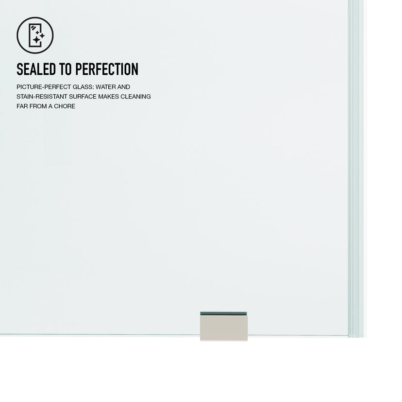 Hamilton Aerodynamic Frameless Sliding Bath Tub Door 56-60 in. Wide and 68 in. High – Matte Brushed Gold with Clear Tempered Glass