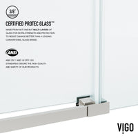 Hamilton Aerodynamic Frameless Sliding Bath Tub Door 56-60 in. Wide and 68 in. High – Matte Brushed Gold with Clear Tempered Glass