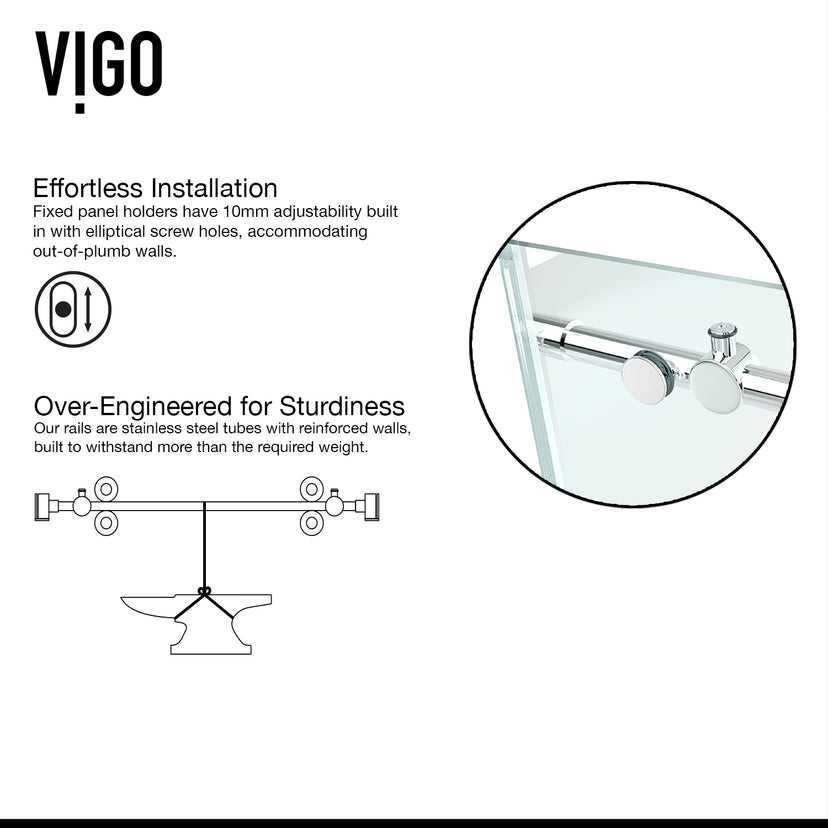 Winslow 34 in. L x 46 in. W x 74 in. H Frameless Sliding Rectangle Shower Enclosure and Satro 3-Piece Bath Hardware Set in Chrome