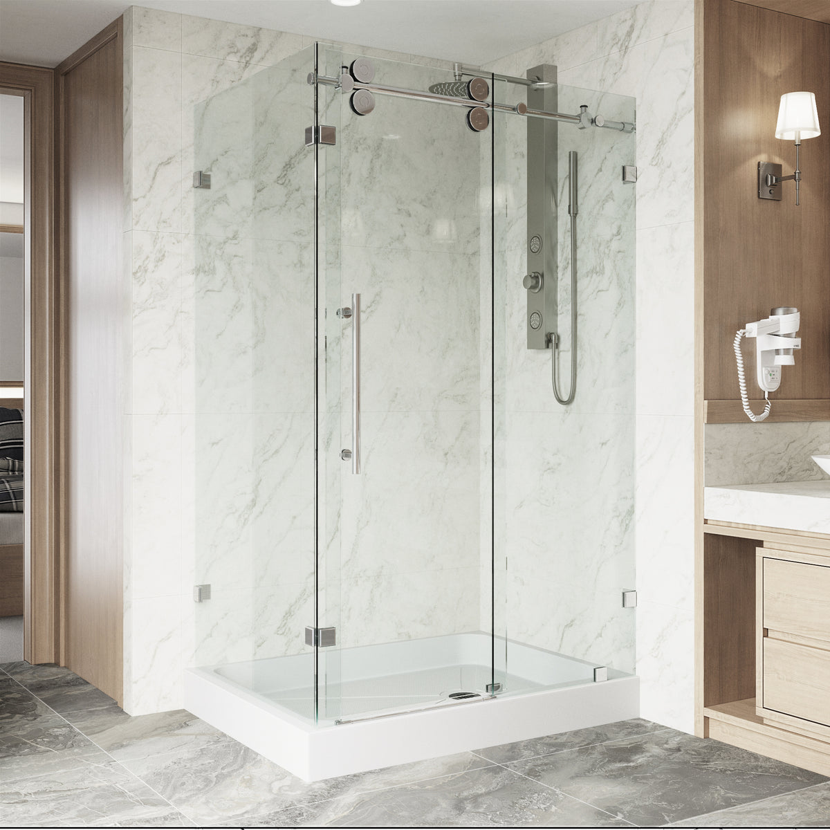 Elan Winslow Frameless Rectangle Shower Enclosure