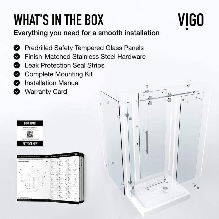 Elan Winslow Frameless Rectangle Shower Enclosure