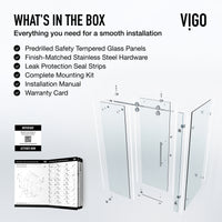 Winslow 34 in. L x 58 in. W x 74 in. H Frameless Sliding Rectangle Shower Enclosure and Meridian 4-Piece Bath Hardware Set in Chrome