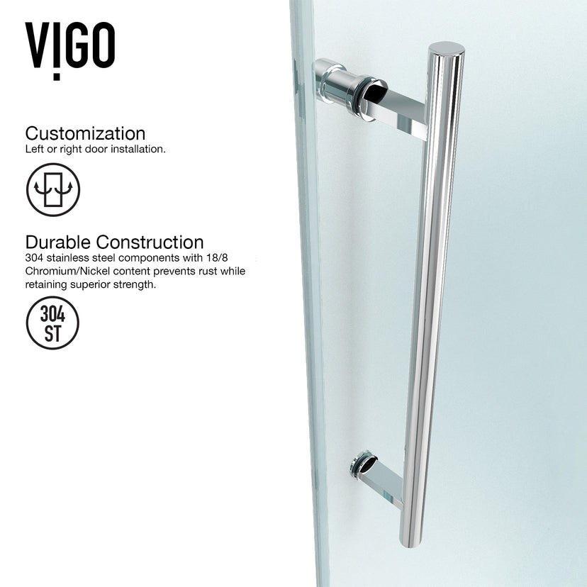 Winslow 34 in. L x 58 in. W x 74 in. H Frameless Sliding Rectangle Shower Enclosure and Meridian 4-Piece Bath Hardware Set in Chrome