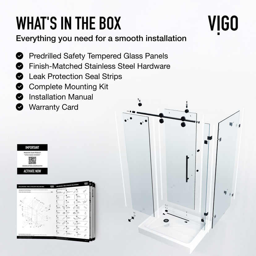 Elan Winslow Frameless Rectangle Shower Enclosure