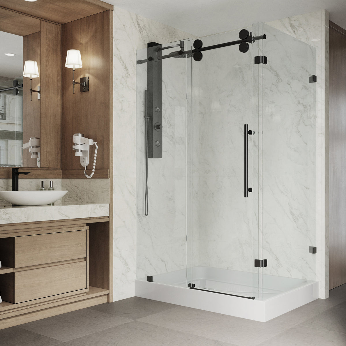 Elan Winslow Frameless Rectangle Shower Enclosure