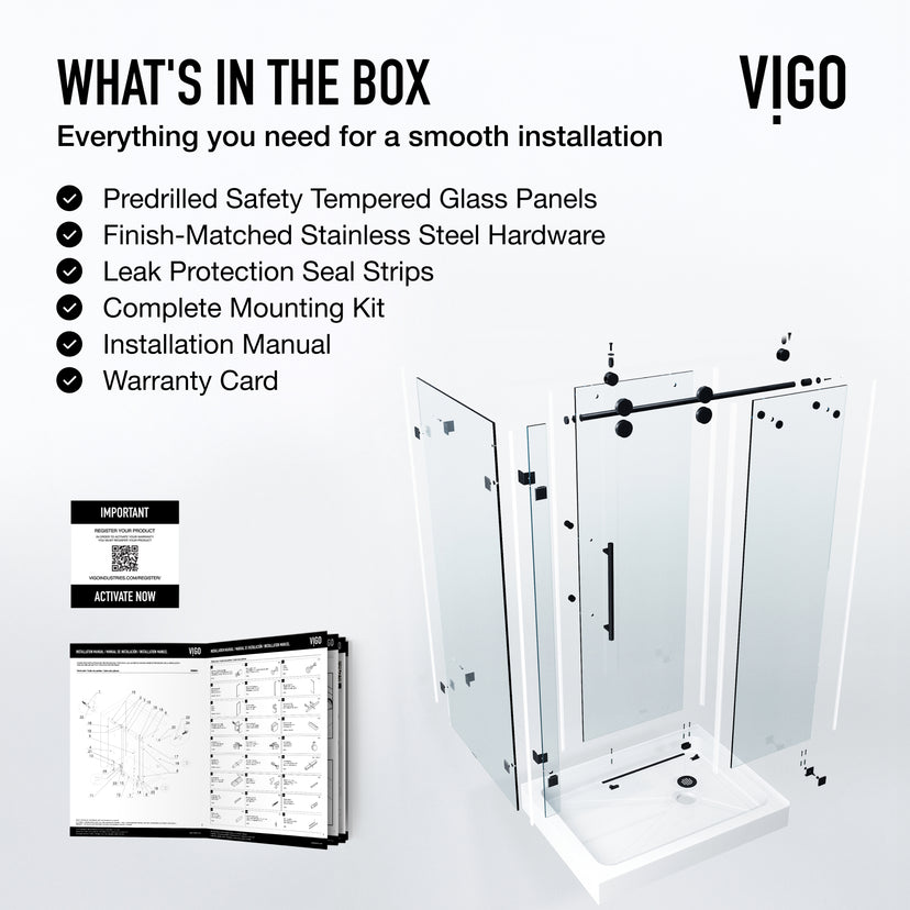 Elan Winslow Frameless Rectangle Shower Enclosure