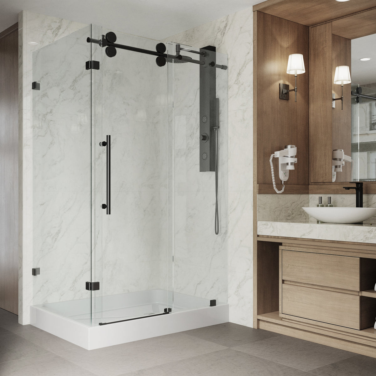 Elan Winslow Frameless Rectangle Shower Enclosure