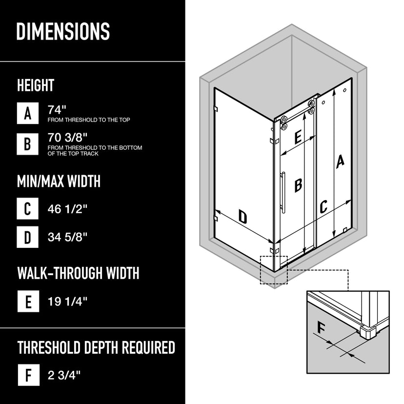 Elan Winslow Frameless Rectangle Shower Enclosure