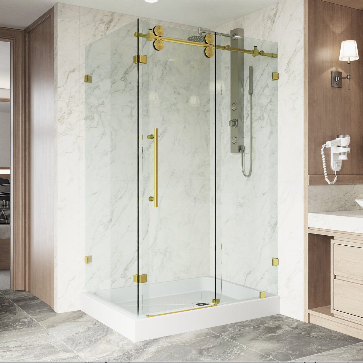 Elan Winslow Frameless Rectangle Shower Enclosure
