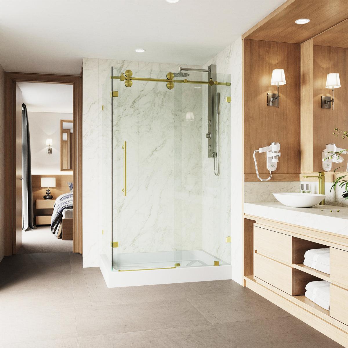 Elan Winslow Frameless Rectangle Shower Enclosure