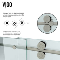 Clear glass sliding shower door with stainless steel finish and standard installation